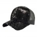  Ponytail Baseball Cap Sequins Shiny Messy Bun Snapback Hat Sun Caps  eb-68716864
